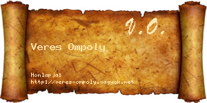 Veres Ompoly névjegykártya